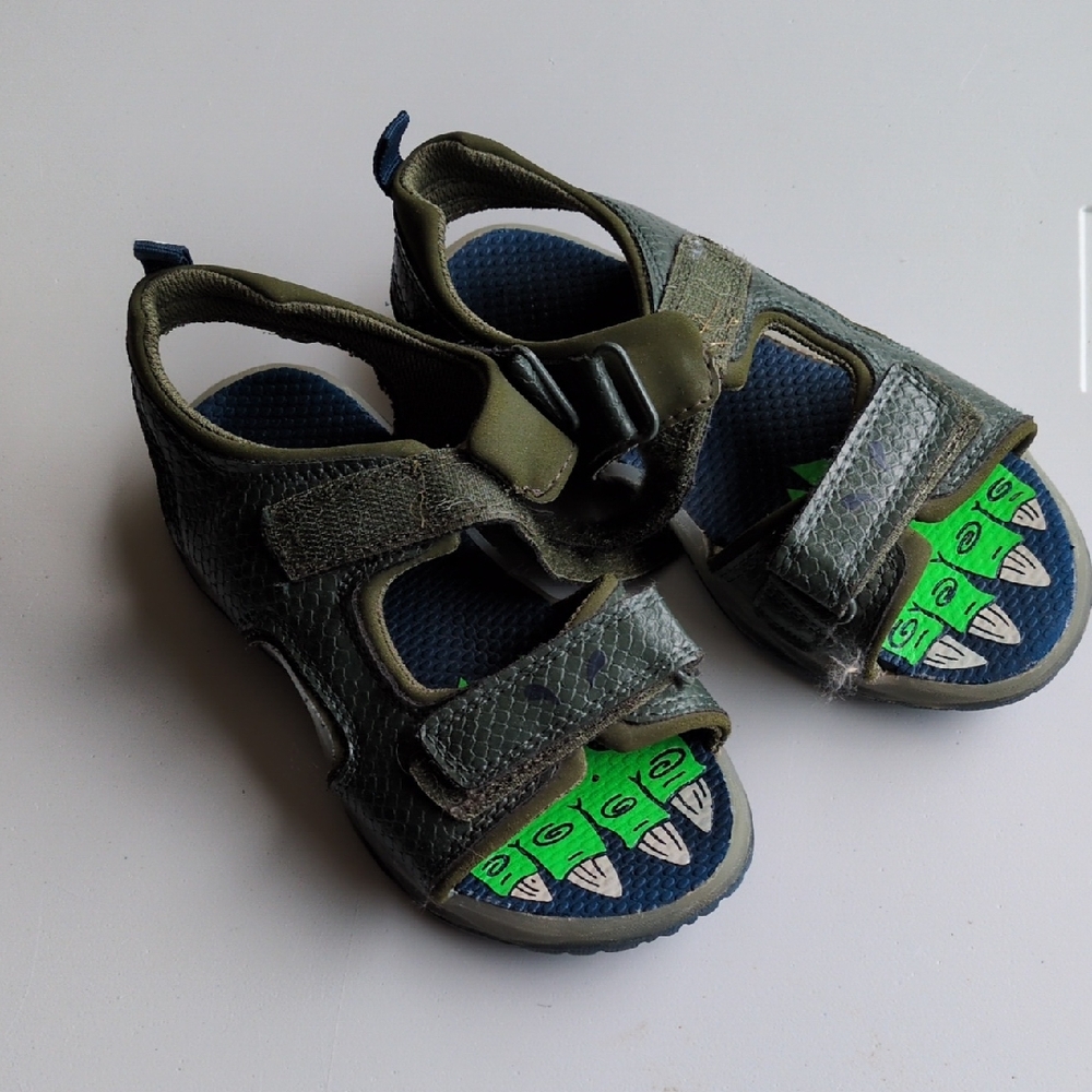 Carter's Green and Blue Sandals with Velcro Closure